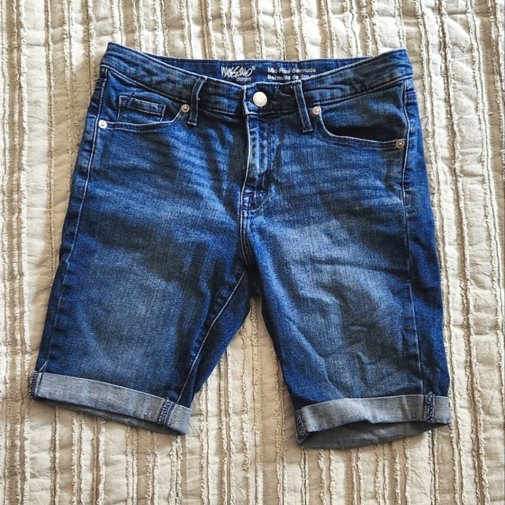 Mossimo Mid-Rise Bermuda Jean Shorts